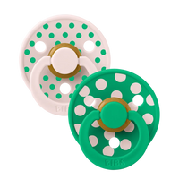 STUDIO Colour Pacifiers 2 Pack Polka - Petal/Cactus - BIBS