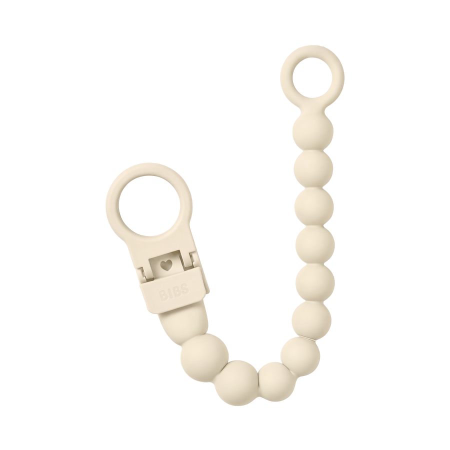 Pacifier Clip Beaded - Ivory