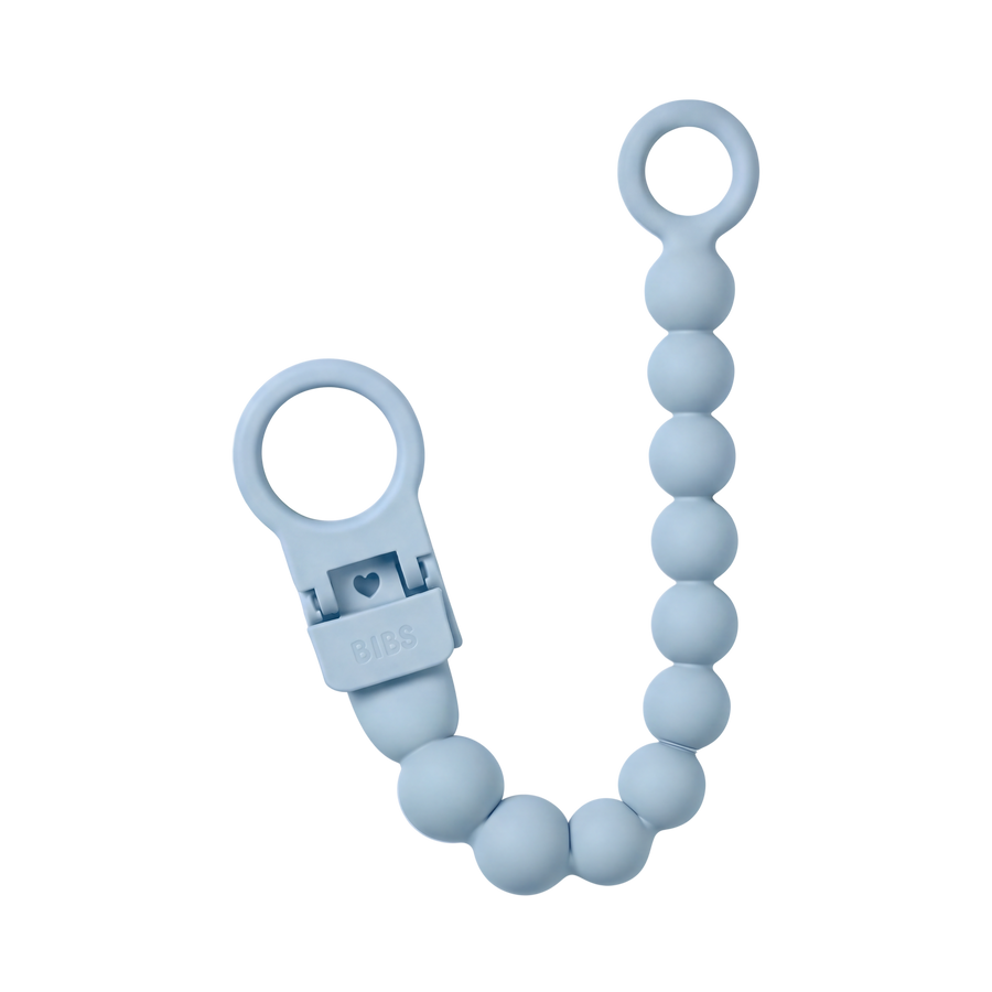 Pacifier Clip Beaded - Baby Blue