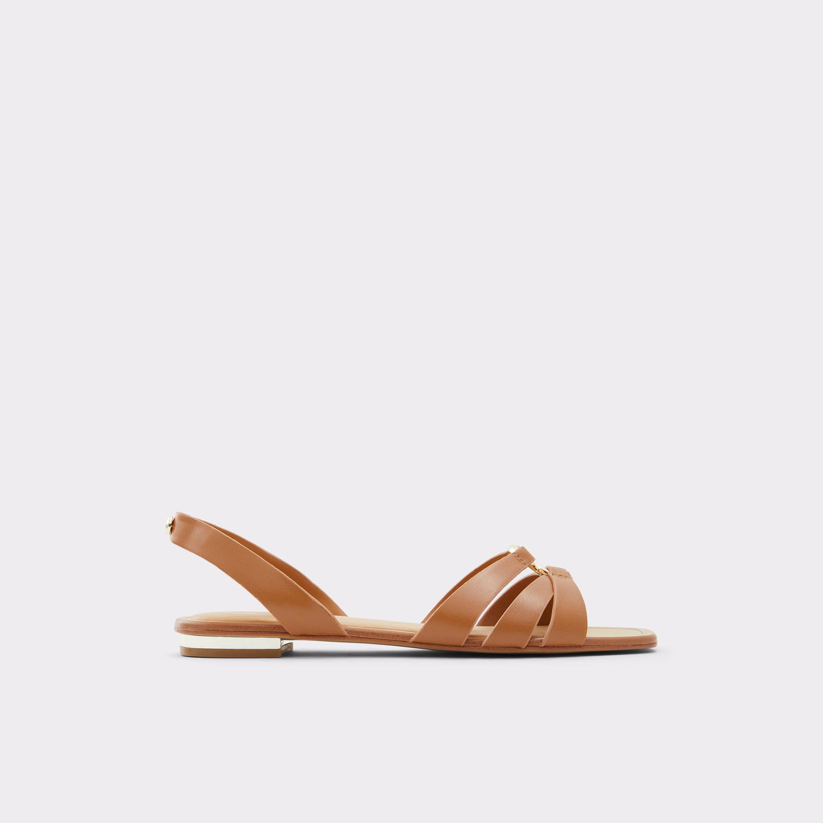 Main View of Medium Brown Marassi Sling back flat sandal for Womens