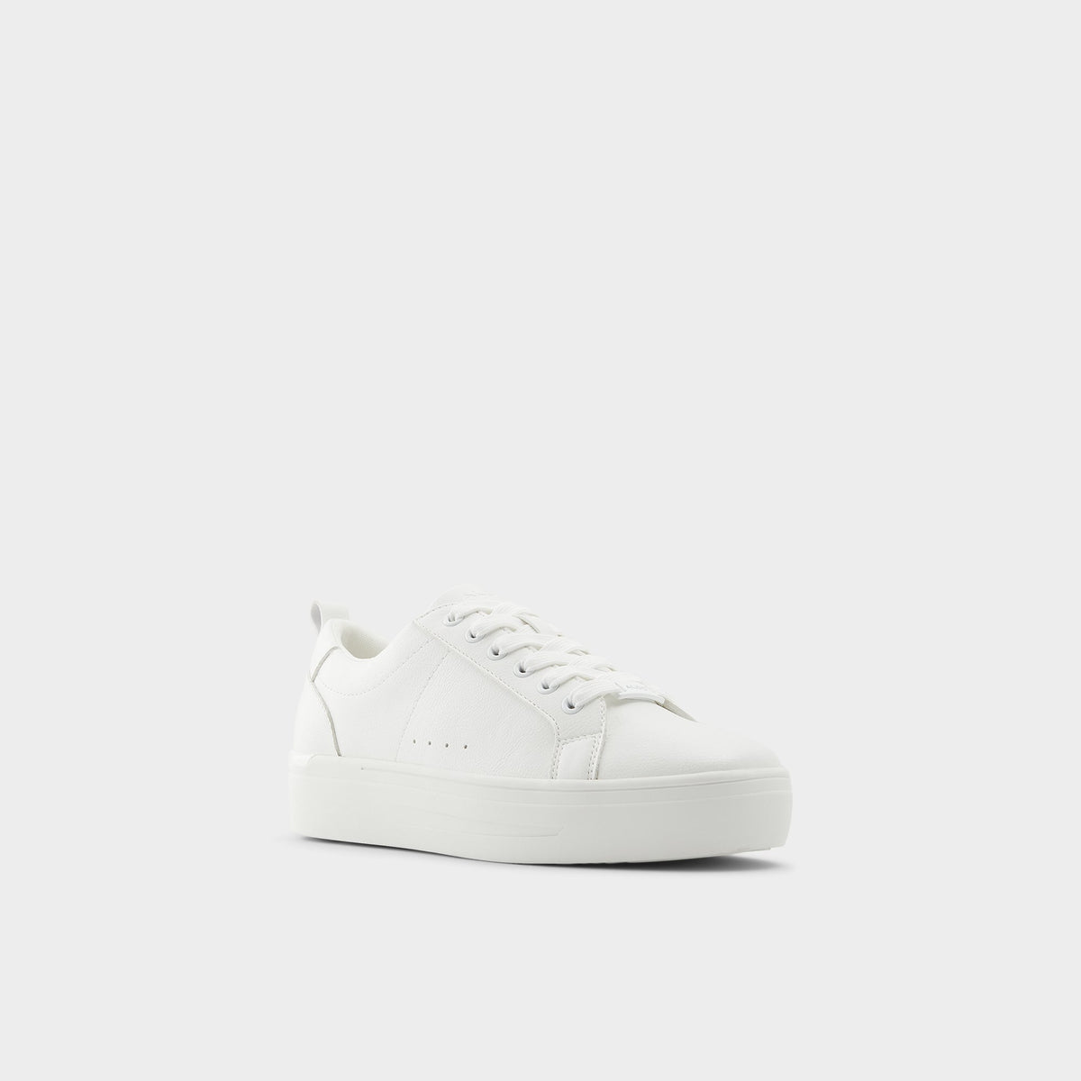 Three-quarter angle of White Meadow Low top sneaker's front side