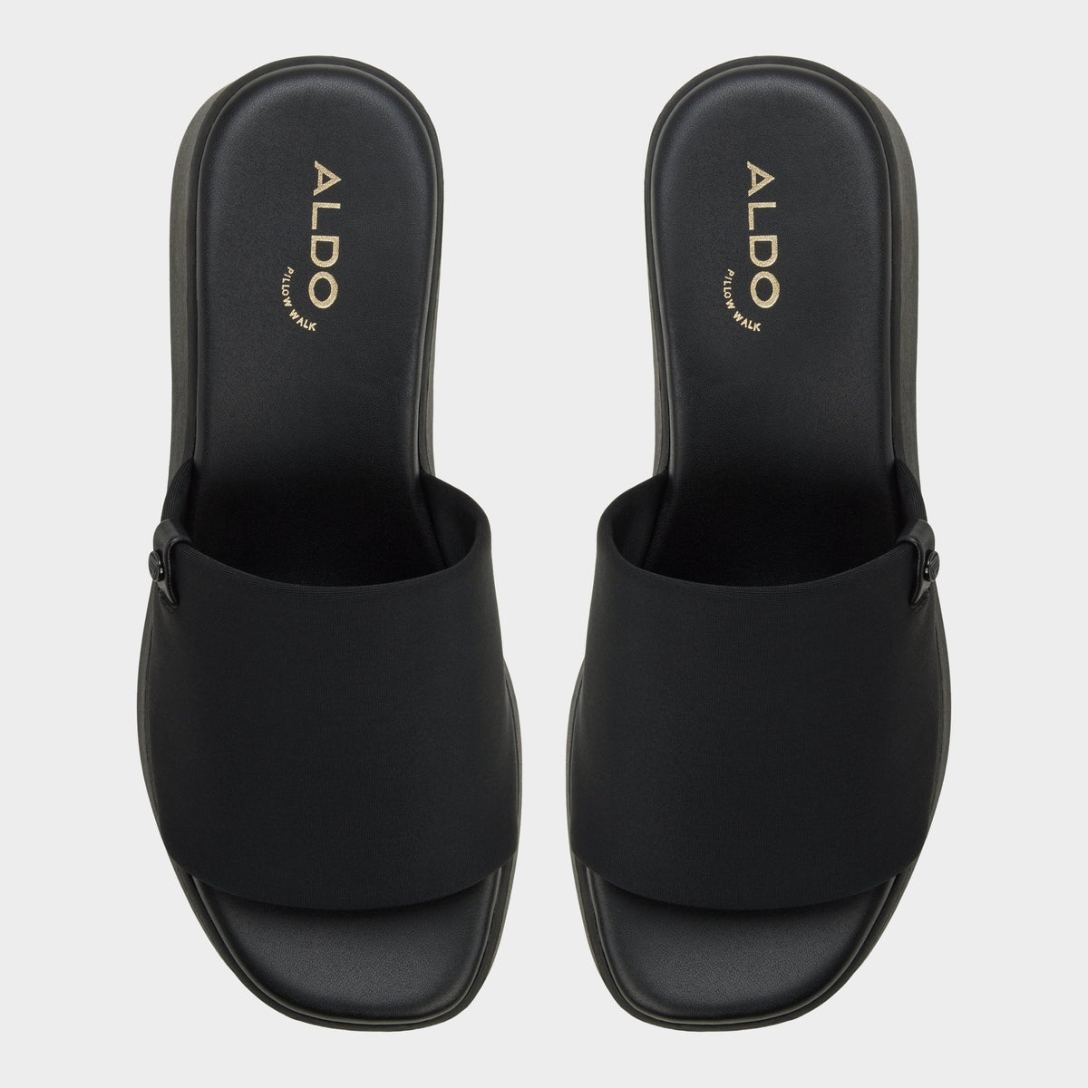 Top-down view of the Black Yassu Wedge sandal