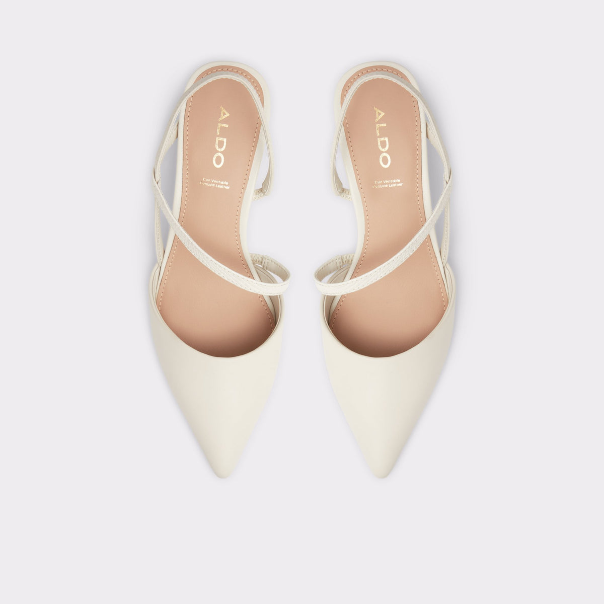 Top-down view of the Other White Suzette Sling back high heel