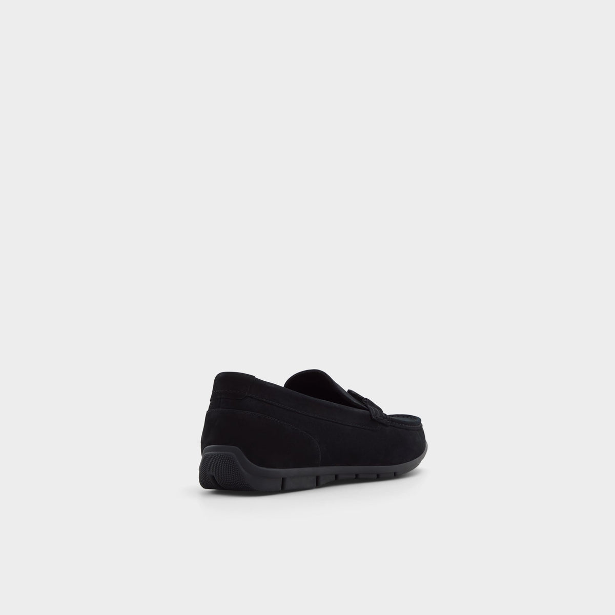 Three-quarter angle of Black Orlovoflex Driving shoe's back side