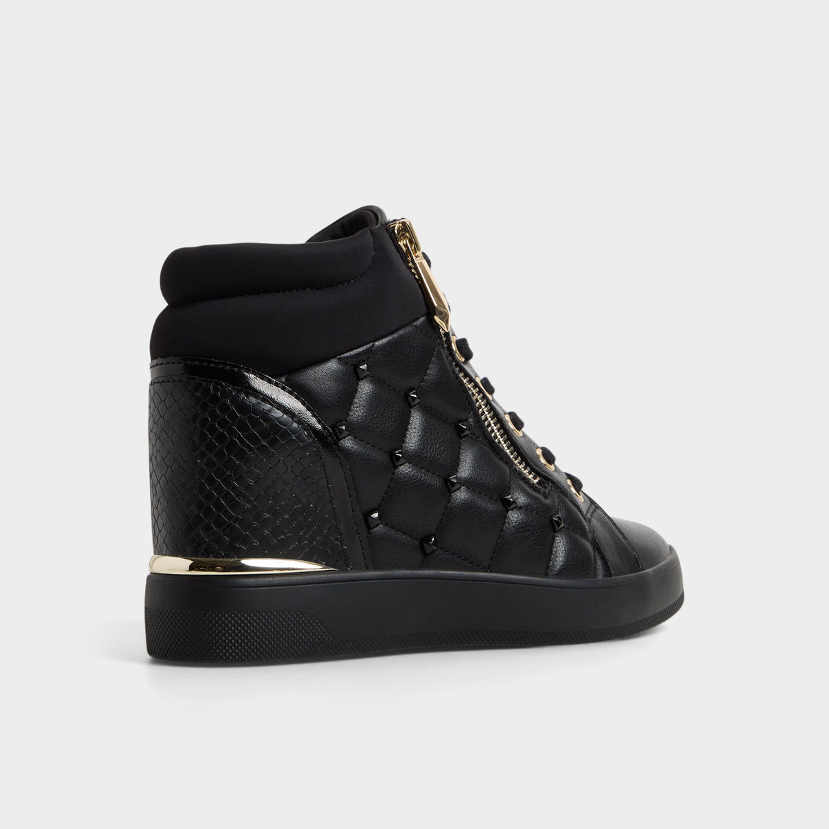 Three-quarter angle of Other black Ailannah High top sneaker's back side