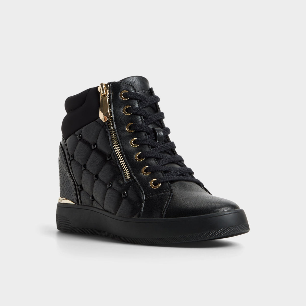 Three-quarter angle of Other black Ailannah High top sneaker's front side