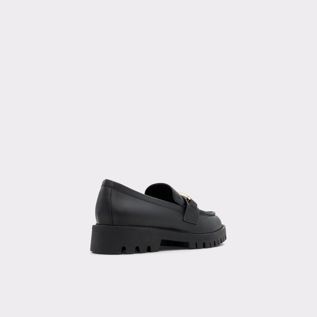 Angle de trois quarts de l'arrière de Noir Tobey Mocassin