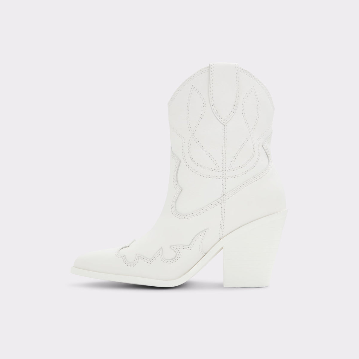 Side view of White Nurodeo Western boot