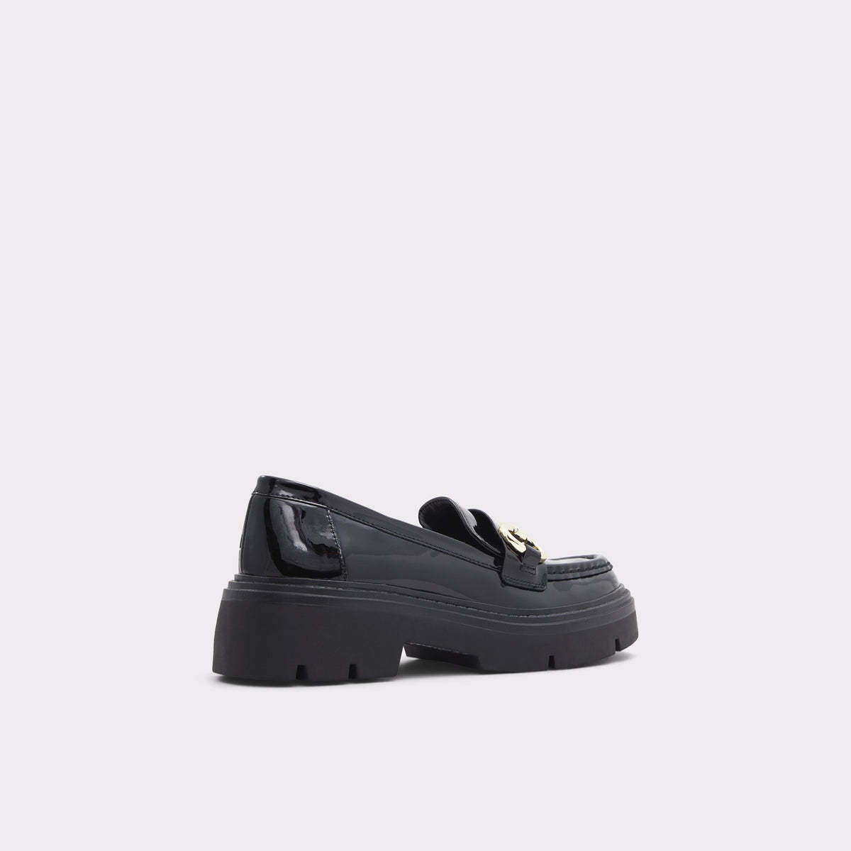 Three-quarter angle of Black Miska Loafer's back side