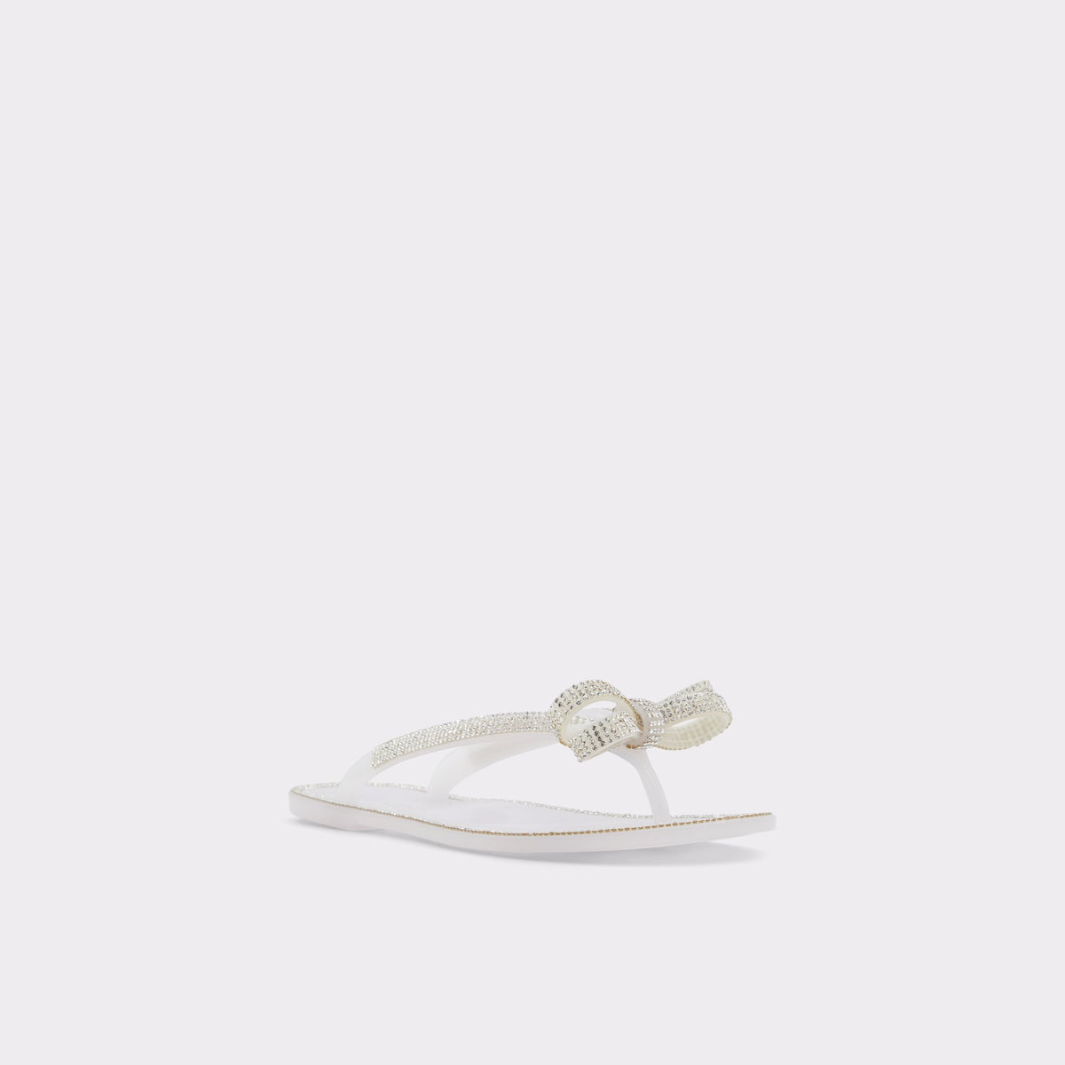 Three-quarter angle of White Kediracien Flip flop's front side