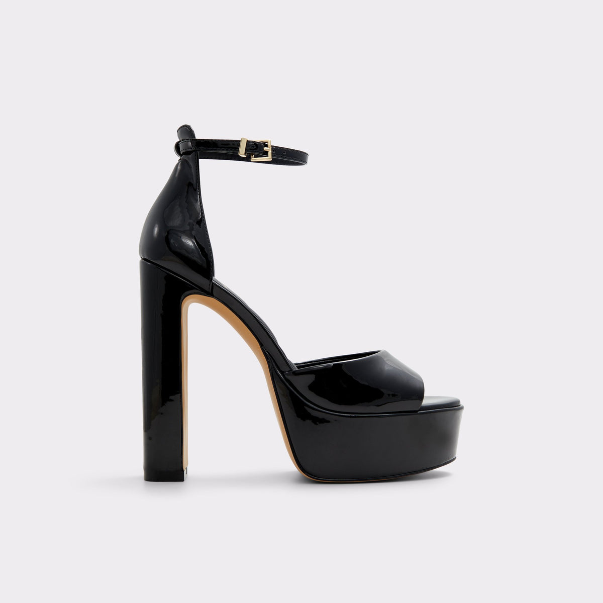 Main View of Black Nissa Strappy heeled sandal for Womens