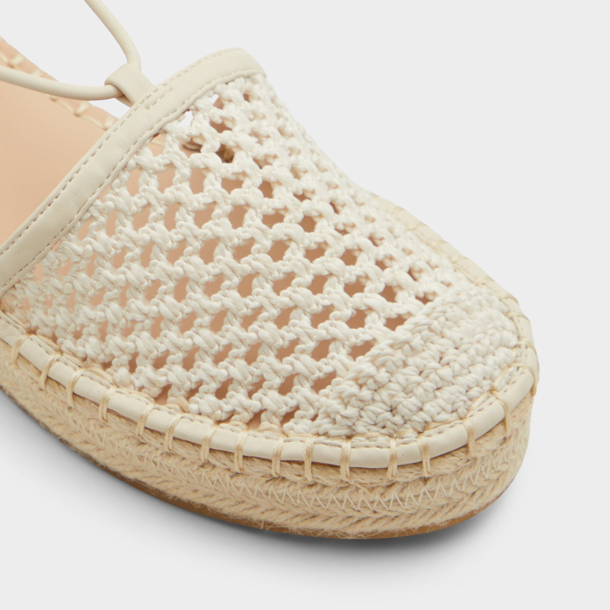 Close-up of the Beige Picot Espadrille