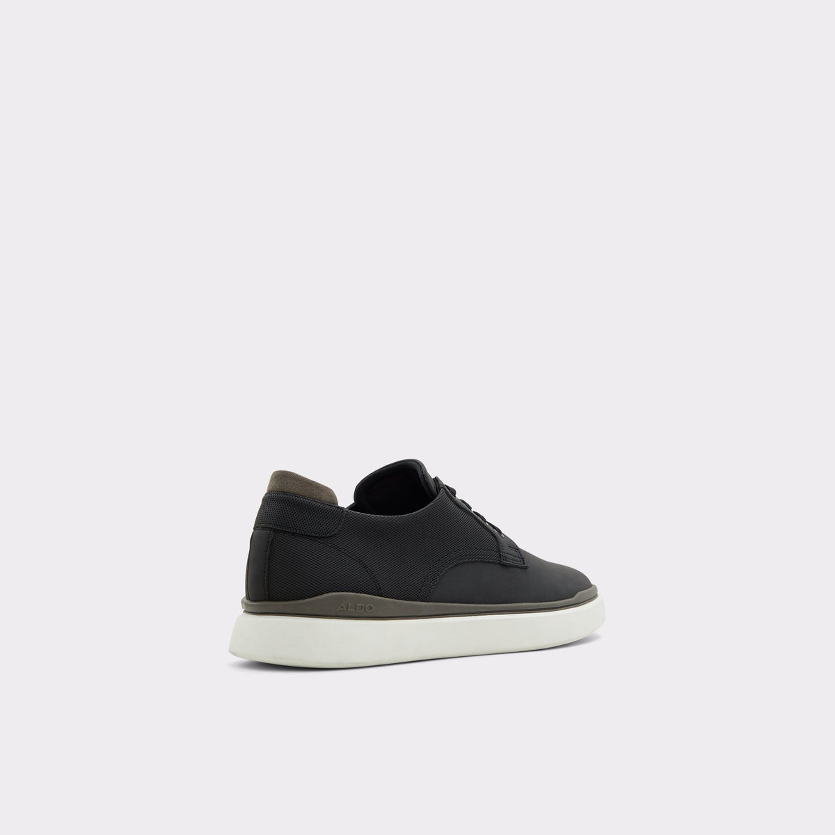 Three-quarter angle of Black Grouville Oxford shoe's back side