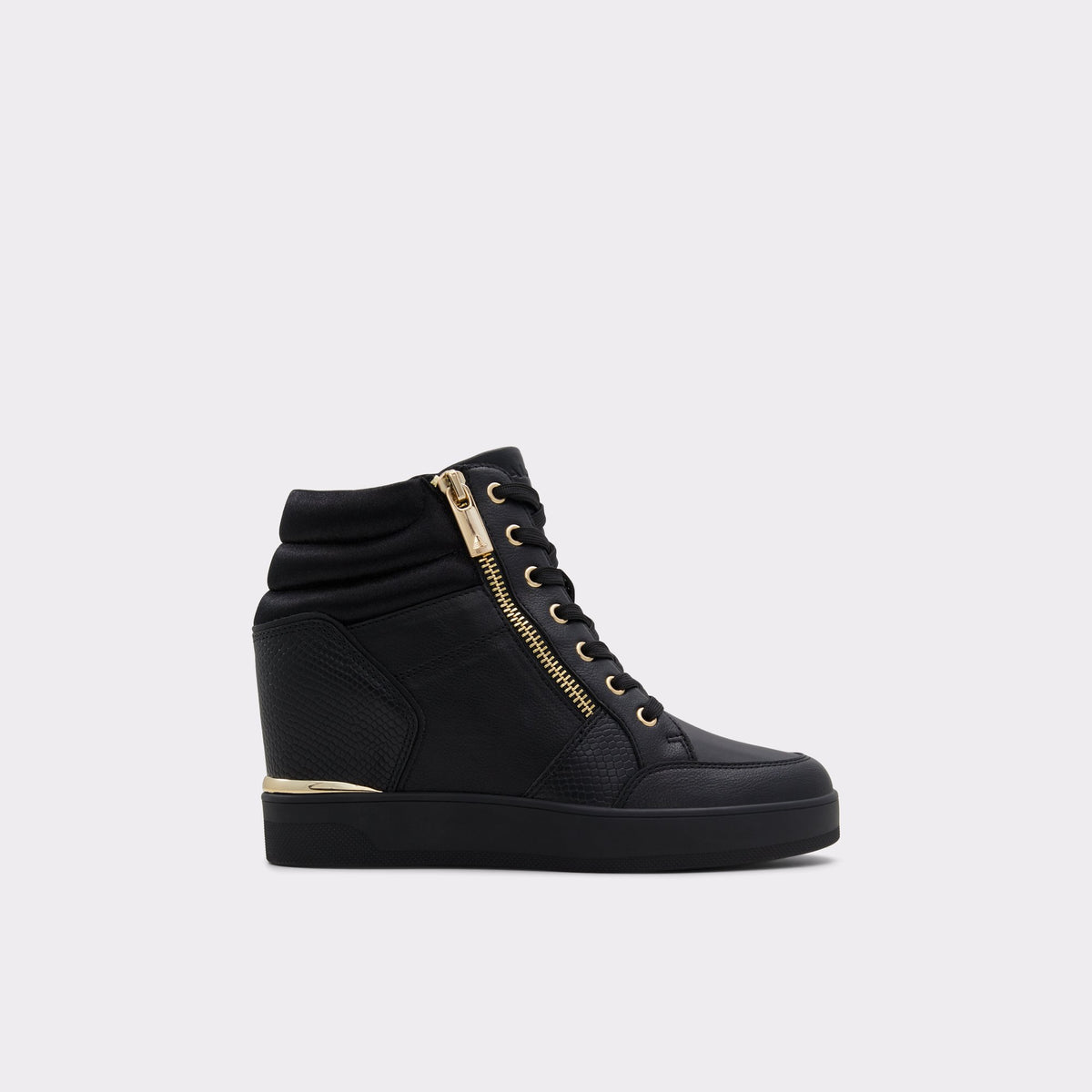 Main View of Open black Ereliclya Wedge sneaker for Womens