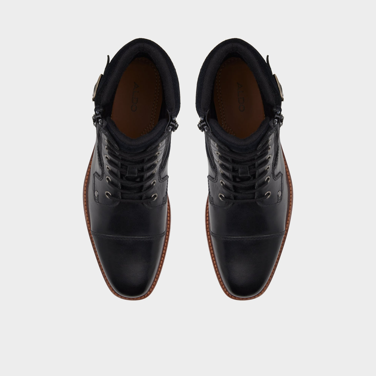 Top-down view of the Black Constantine Lace-up boot