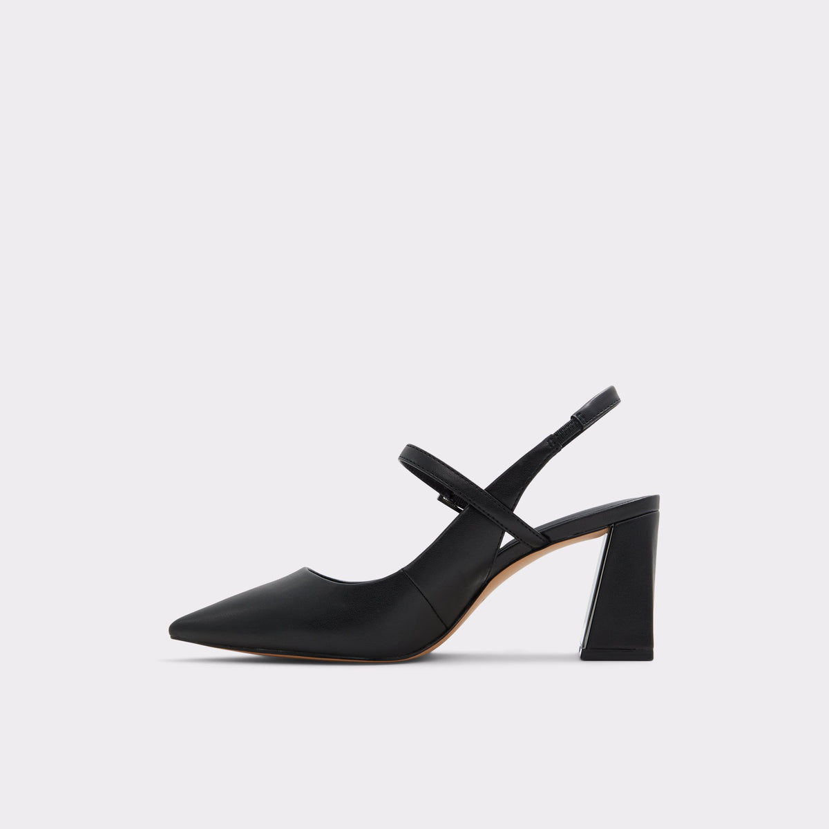 Vue latérale de Noir Papilliana Talon haut à bride arrière