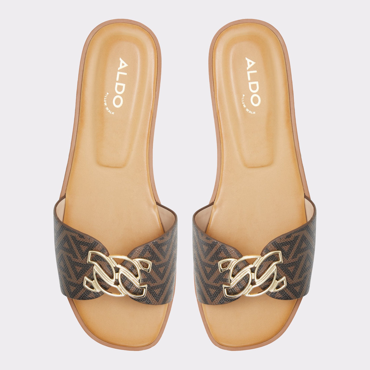 Top-down view of the Open Black Damiana Slide sandal