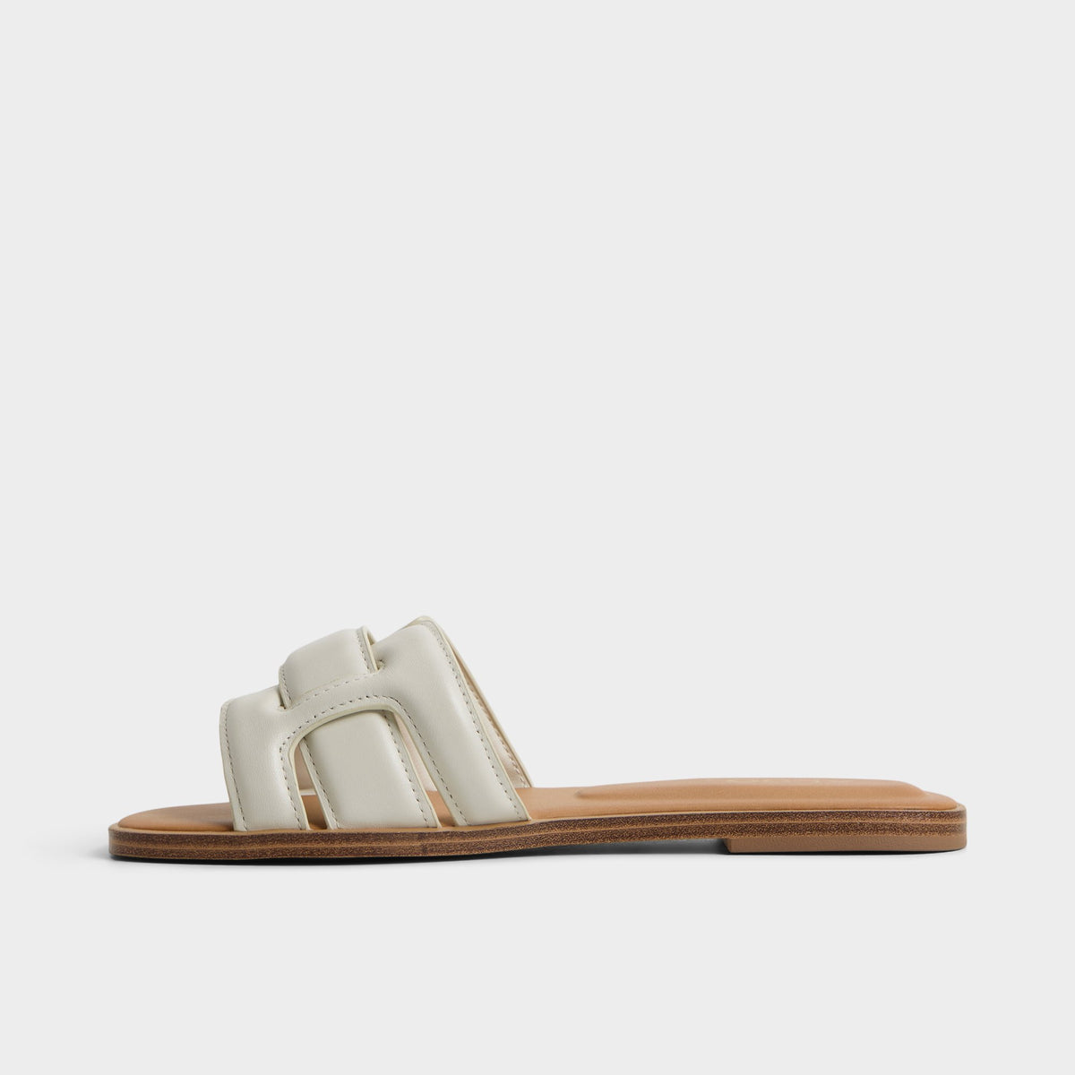 Side view of White/bone Elenaa Slide sandal