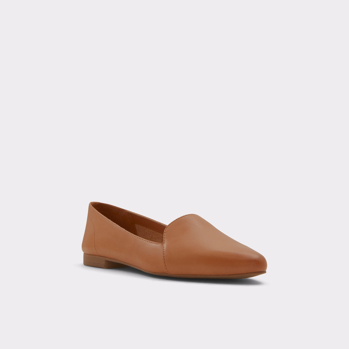 Three-quarter angle of Medium Brown Winifred Slip-on's front side