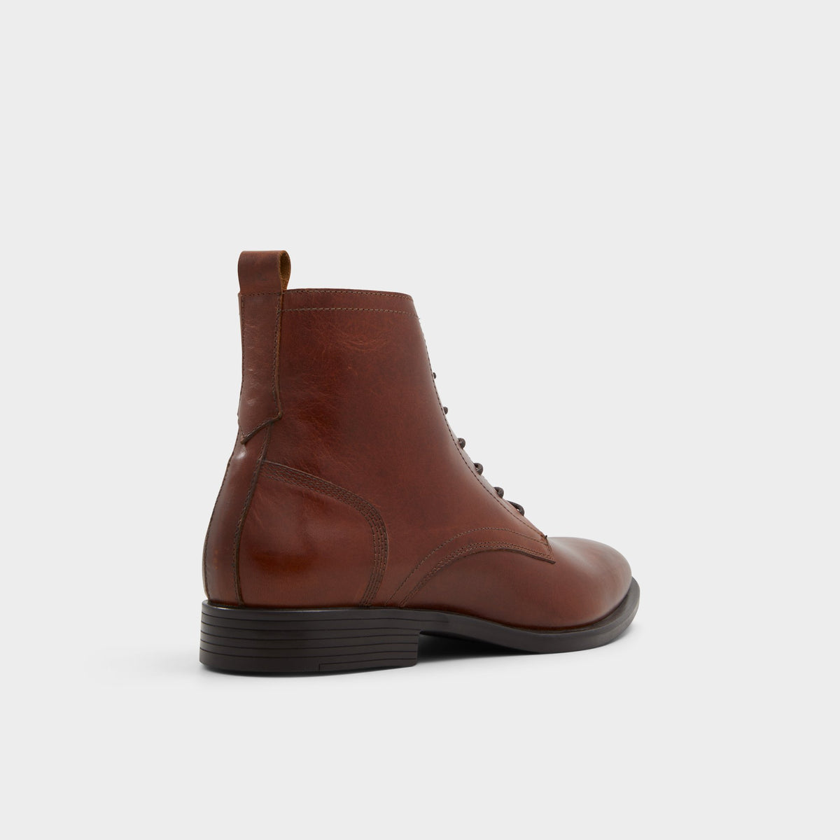 Three-quarter angle of Dark Brown Fischer Lace-up boot's back side
