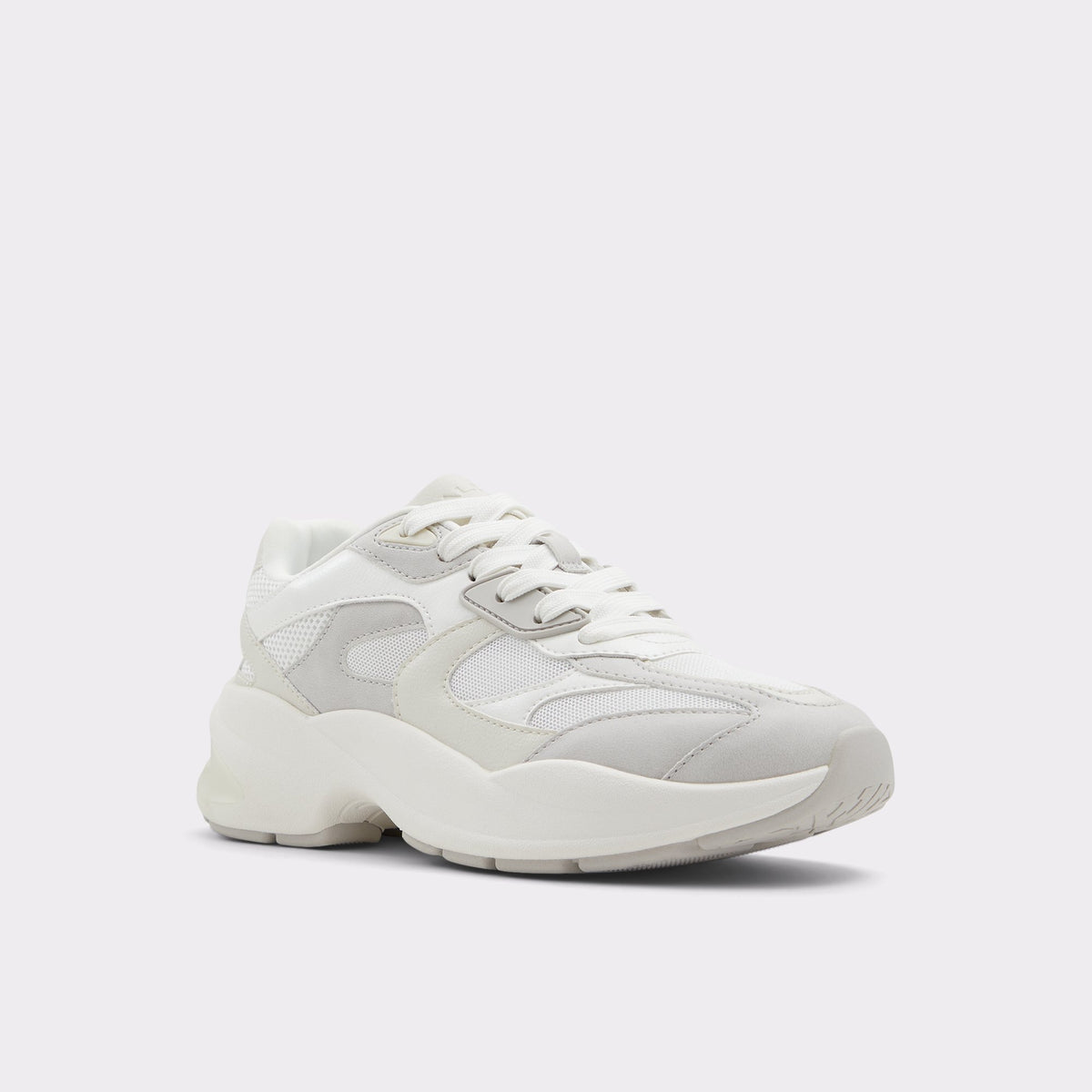 Three-quarter angle of Light Grey Mayana Jogger sole sneaker's front side