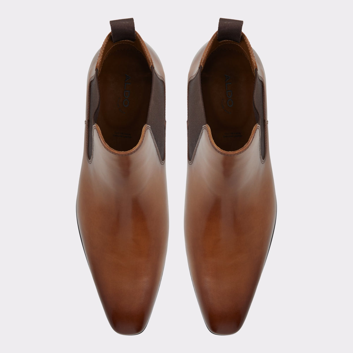 Top-down view of the Cognac Markey Chelsea boot