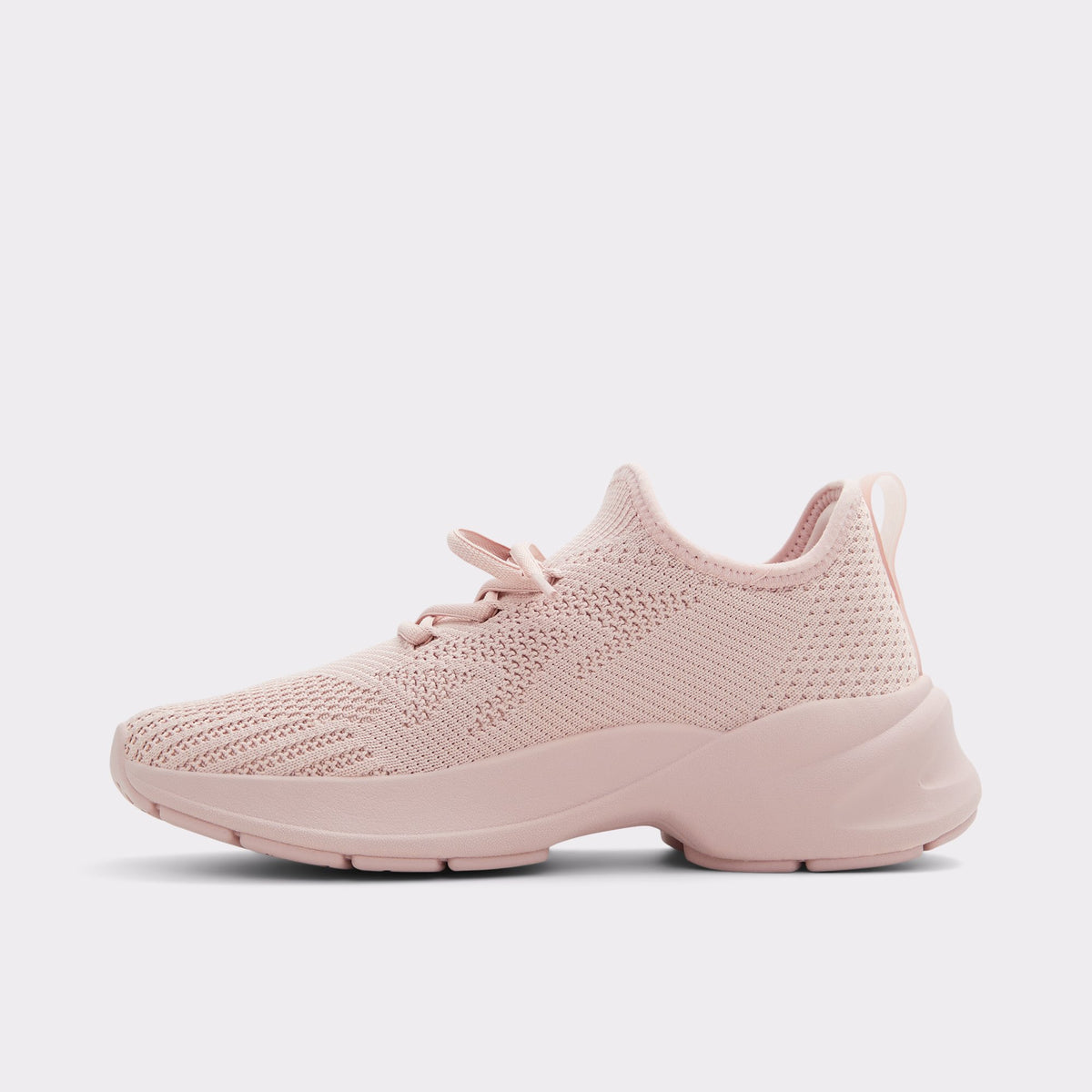 Side view of Pink Allday Jogger sole sneaker