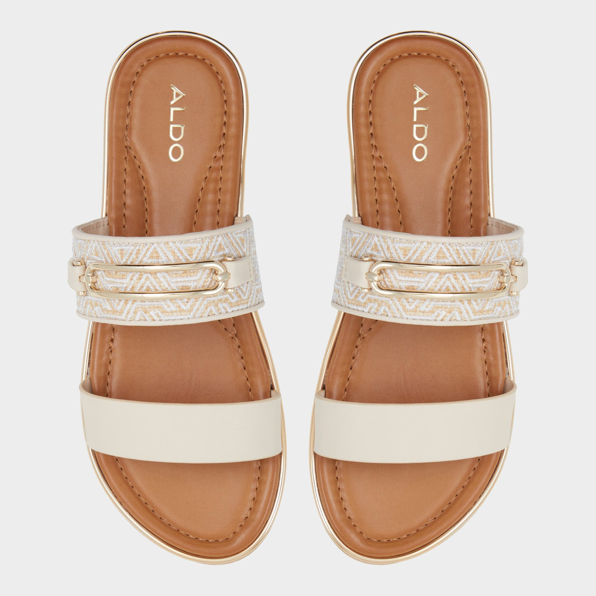 Top-down view of the Other beige Lagoon Strappy flat sandal