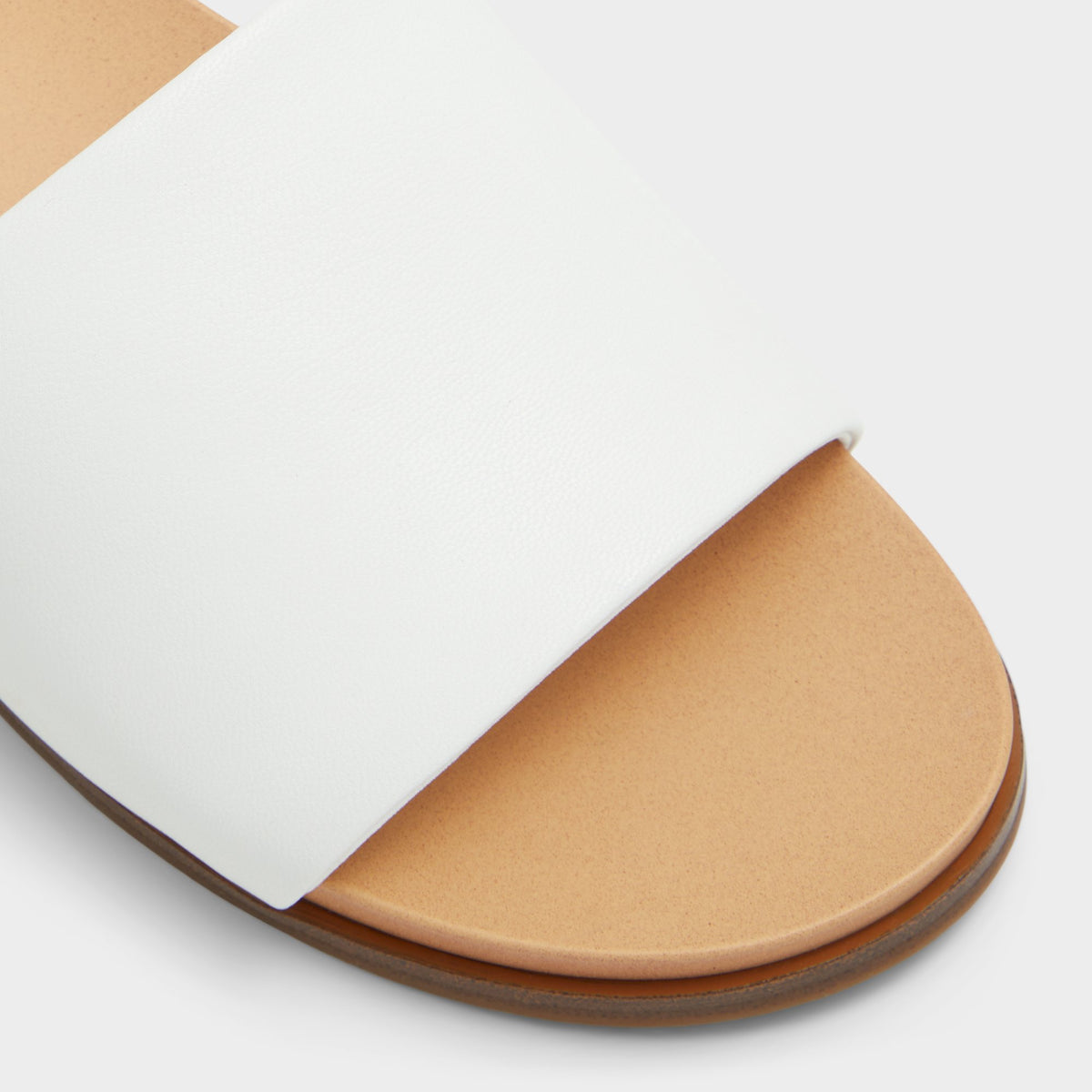 Close-up of the White Elina Slide sandal