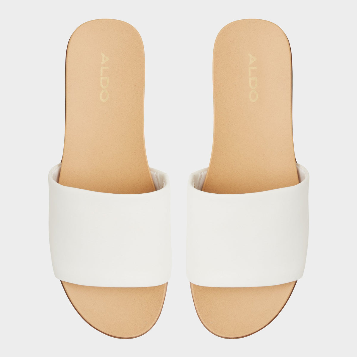 Top-down view of the White Elina Slide sandal