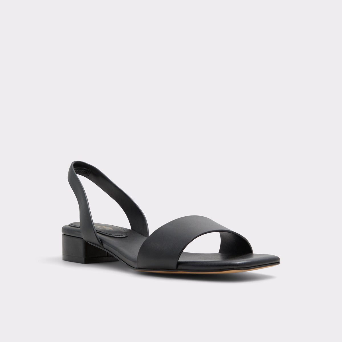 Three-quarter angle of Other Black Dorenna Black strappy sandal's front side
