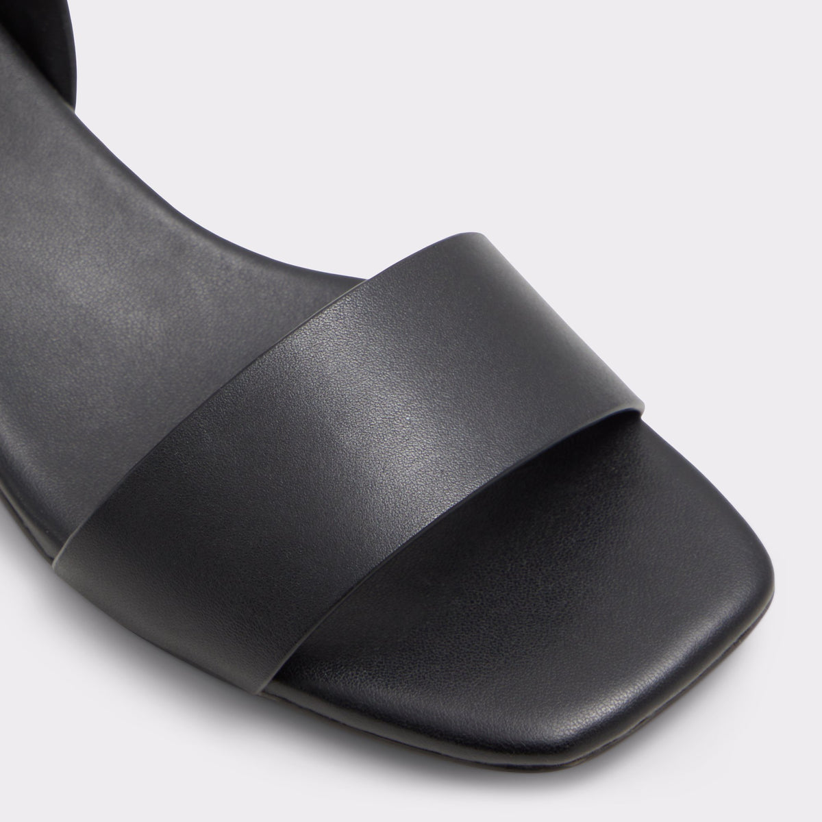 Close-up of the Other Black Dorenna Black strappy sandal