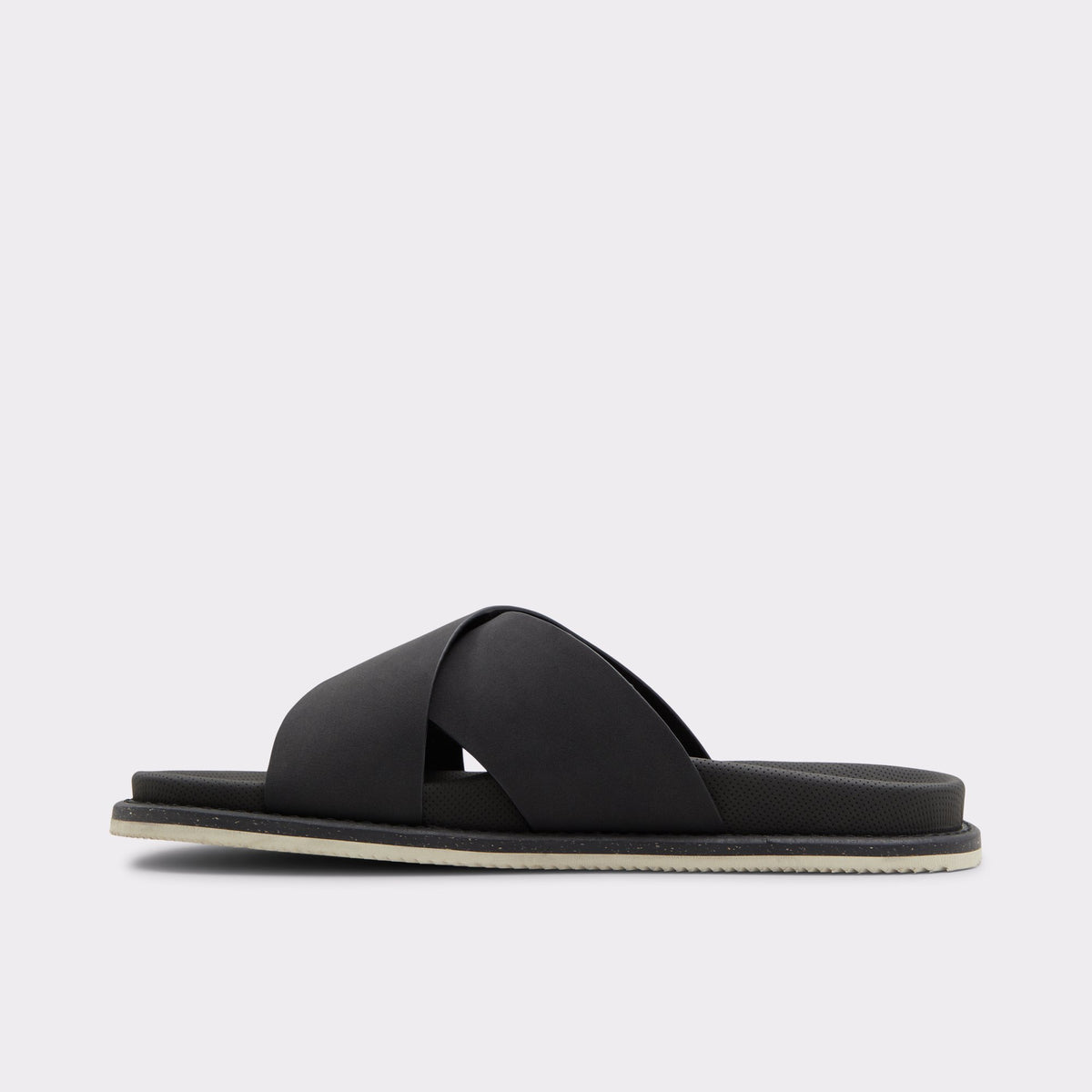Side view of Black Marrin Slide sandal