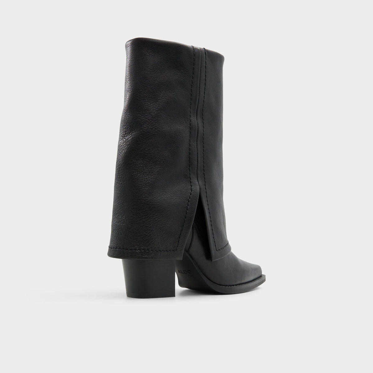 Three-quarter angle of Black Tayylor Mid-calf boot's back side
