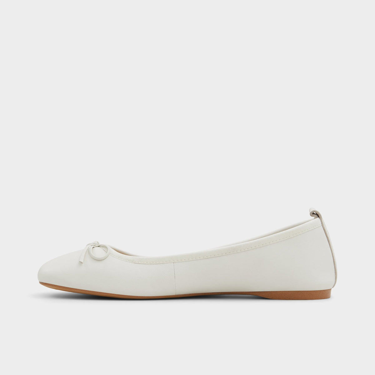 Side view of White/Bone Evelinna Ballet flat