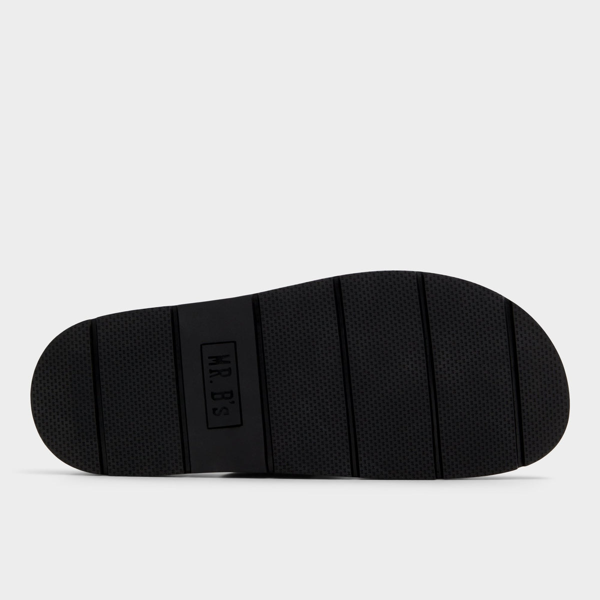 View of Black Chano Slide sandal's sole