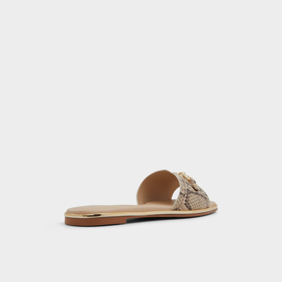 Three-quarter angle of Brown Multi Alamassi Slide sandal's back side