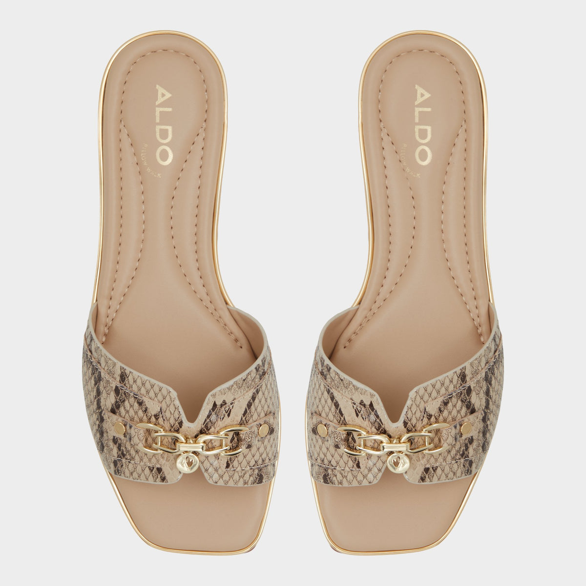 Top-down view of the Brown Multi Alamassi Slide sandal