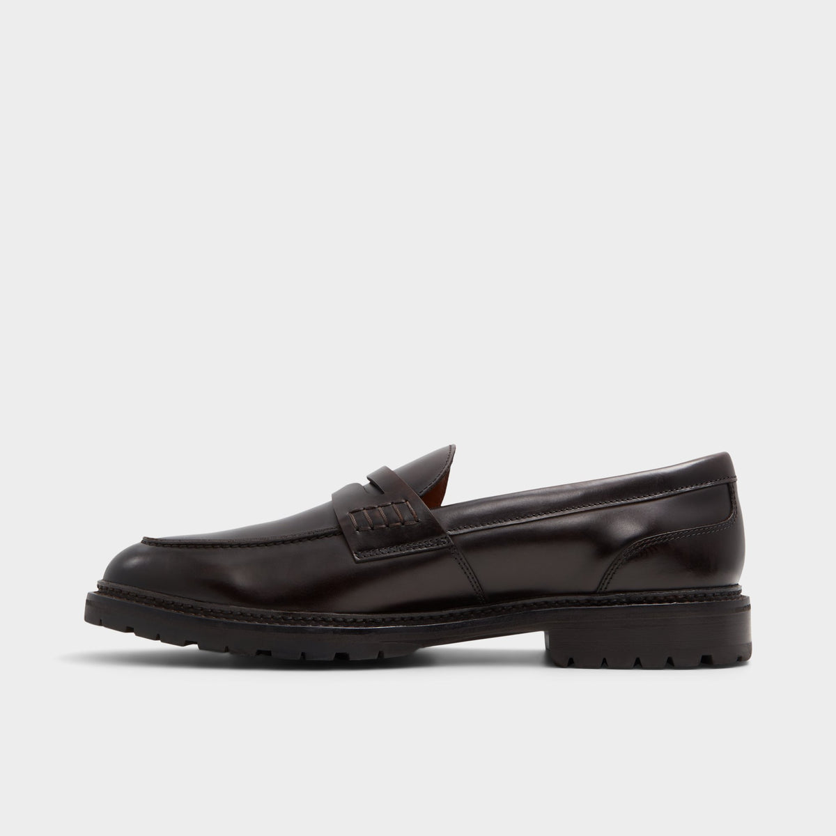 Side view of Dark Brown Aleris Loafer