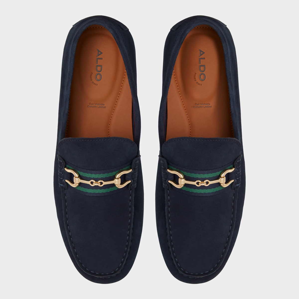 Top-down view of the Navy Spanner Driving shoe