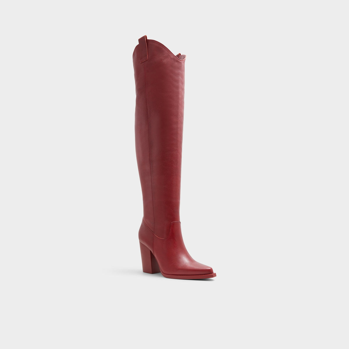 Three-quarter angle of Bordo Beatrine Over-the-knee boot's front side