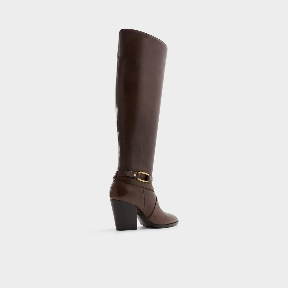 Three-quarter angle of Dark Brown Adworeweth Knee-high boot's back side