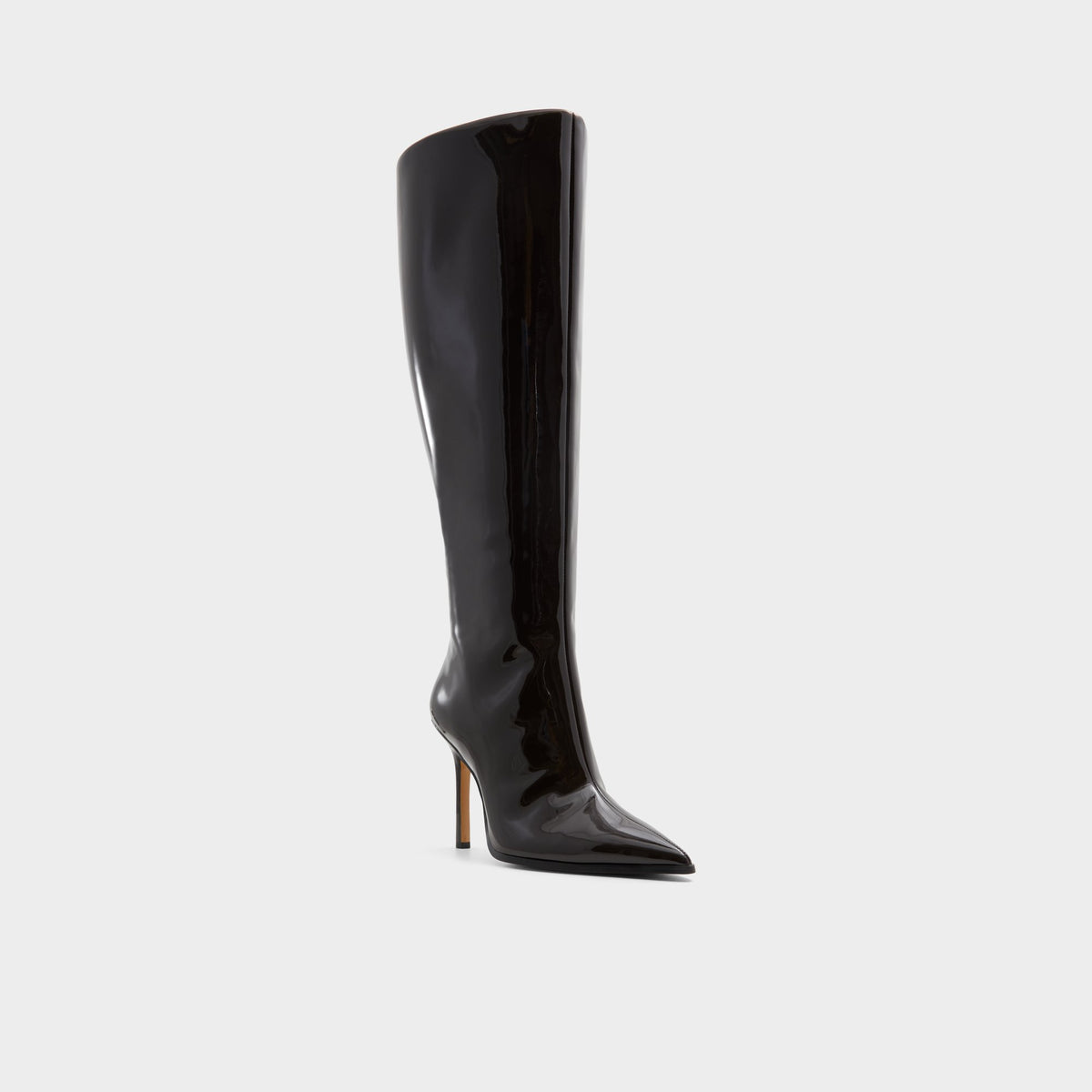 Three-quarter angle of Dark brown Maybellie-wc Knee-high boot's front side
