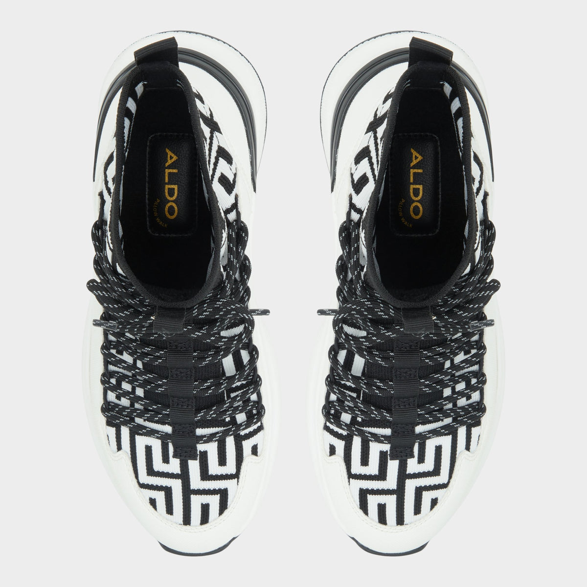 Top-down view of the White/Black Everlynn Jogger sneaker