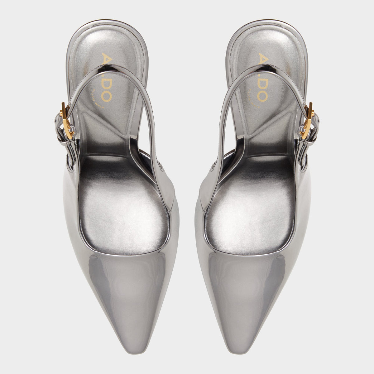 Top-down view of the Pewter Marysa Slingback heel