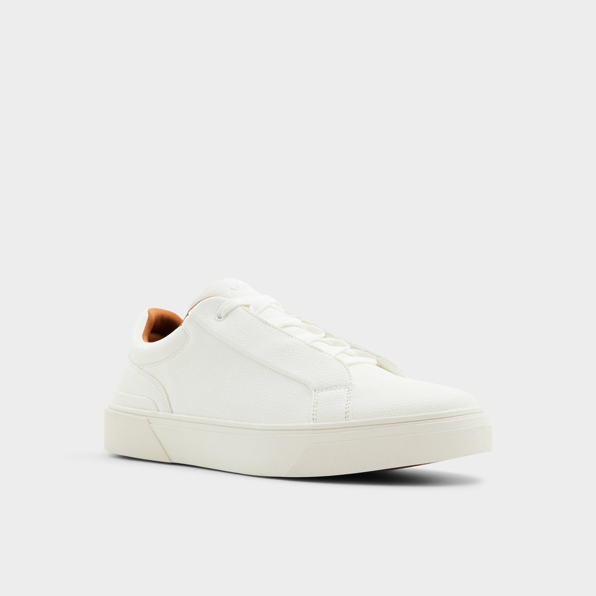Three-quarter angle of White Luton Low top sneaker's front side
