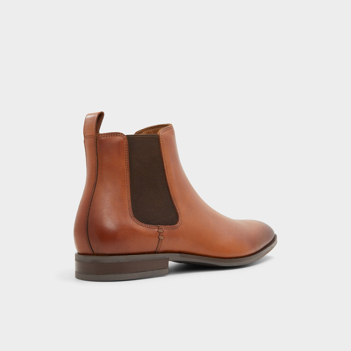 Three-quarter angle of Cognac Frielia Chelsea boot's back side