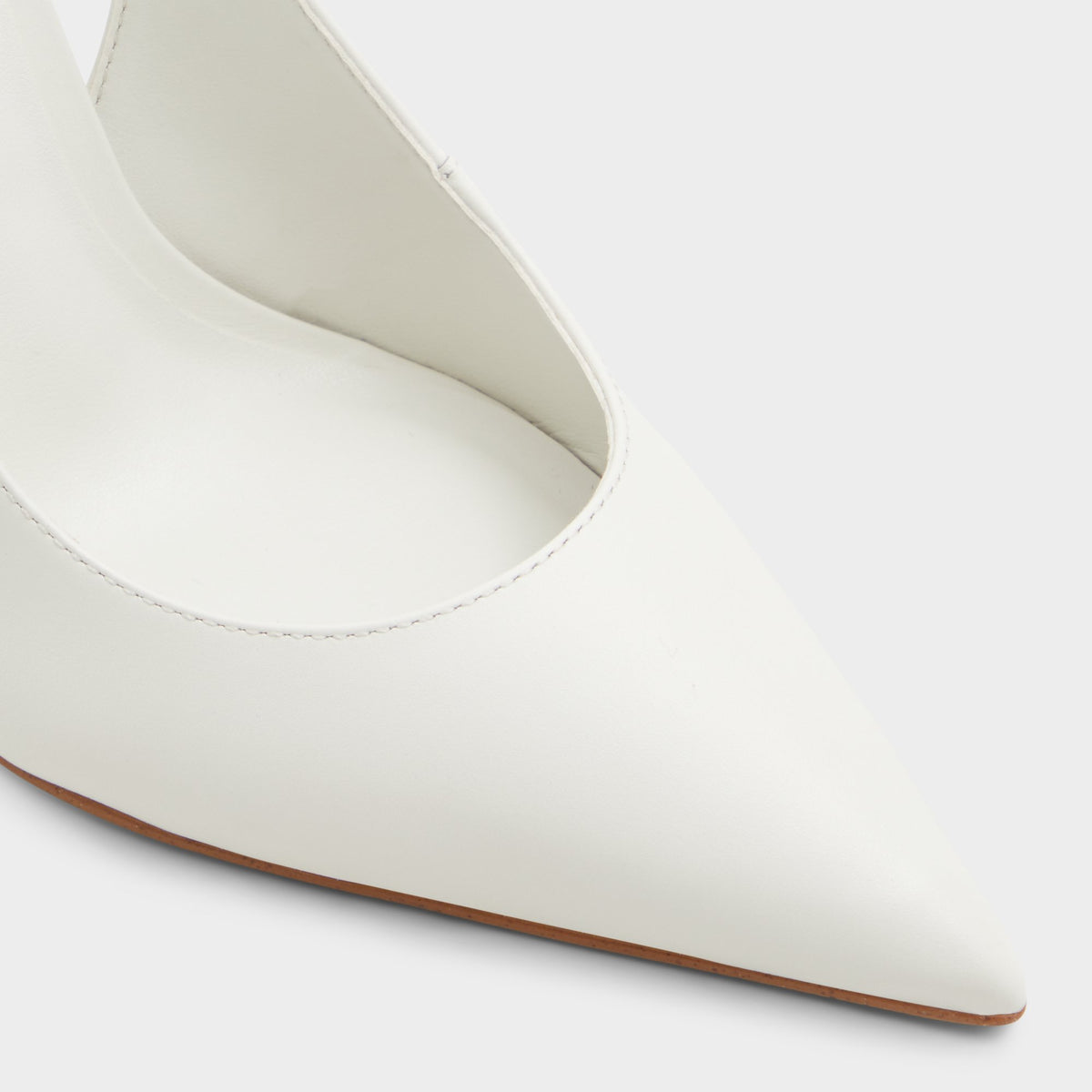 Close-up of the White/bone Stessysling Slingback heel
