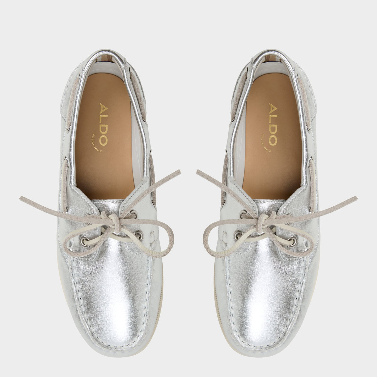 Vue de dessus de la Argent Harborchic Boat shoe