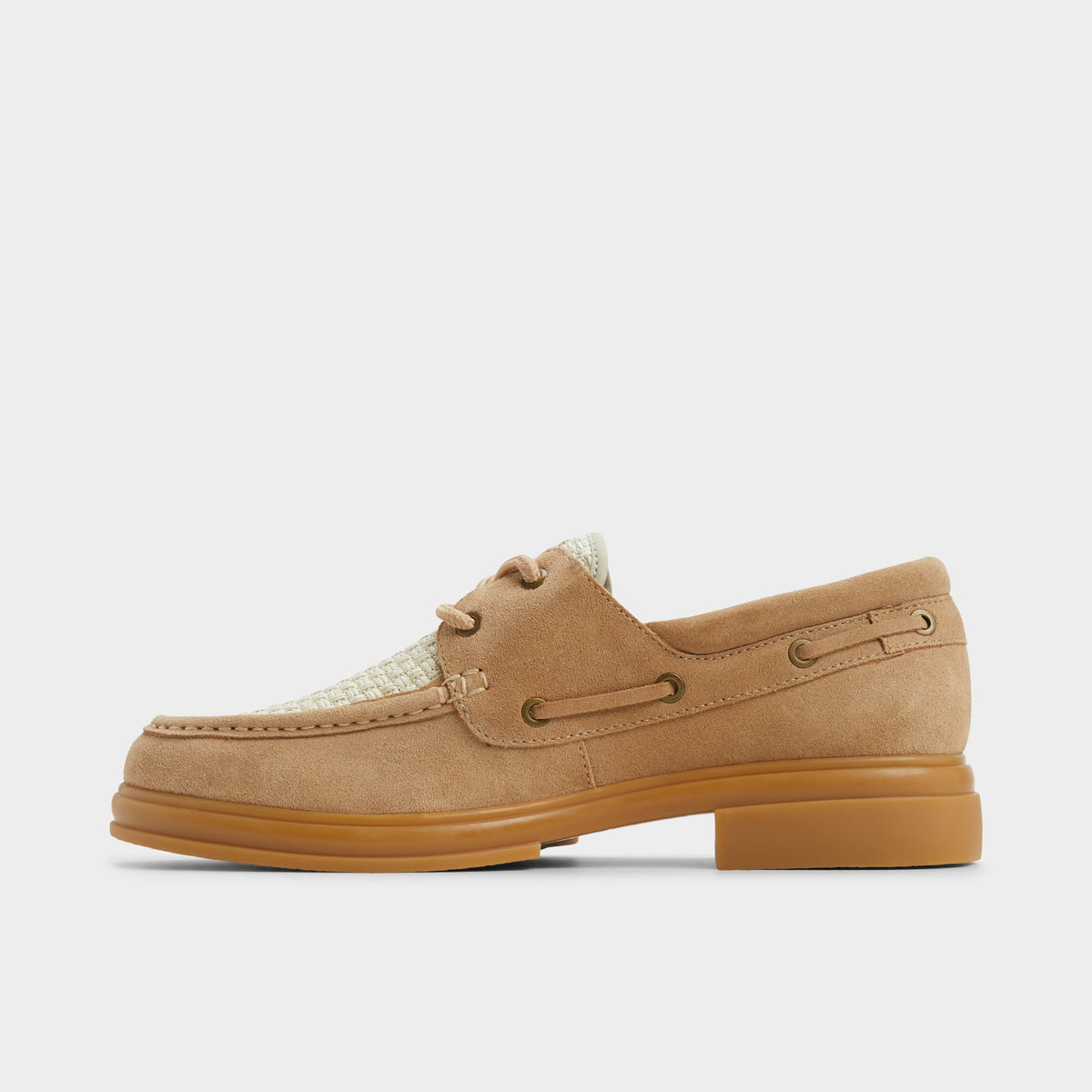 Side view of Beige Seaexplorer Boat shoe